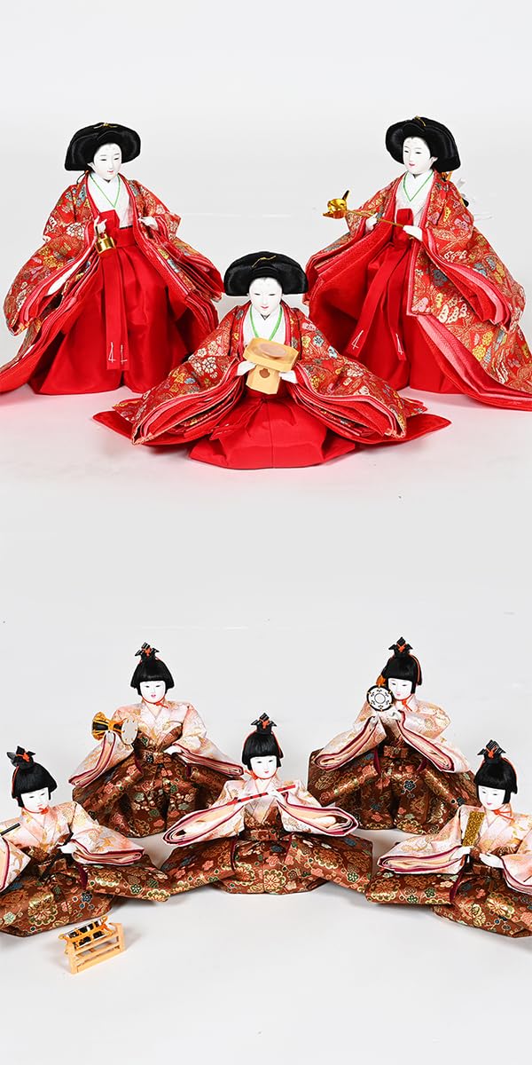 Amazon | 【雛人形】七段飾 鎌倉雛 緋毛氈段：十番親王三五十三